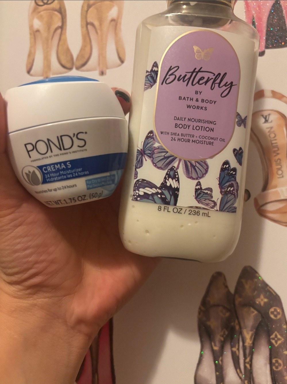 Butterfly Bath & Body Works Lotion & Pond’s Travel Size 24hr Moisturizer